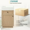 thumbnail image 6 of YINGYING 18.5" Bathroom Vanity with Sink, Rustic Free Standing Bathroom Cabinet with Adjustable Shelf & Alloy Handles for Small Spaces, 6 of 13