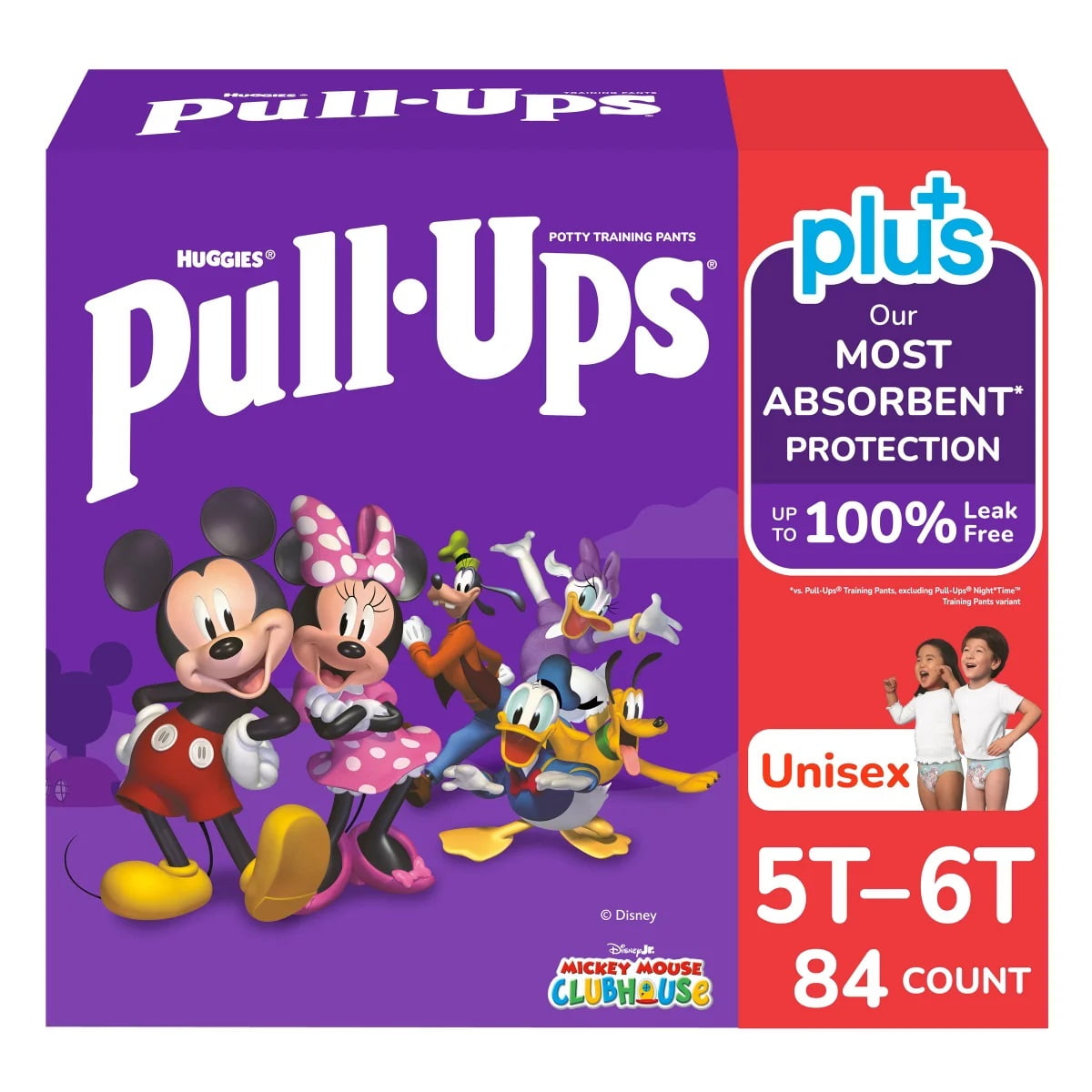 Huggies Pull-Ups Plus Training Pants, Unisex, 5T-6T (84 Count)