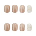 thumbnail image 4 of 24 uñas postizas cortas color piel, diseño de halos, cobertura total, artificiales, 4 of 5