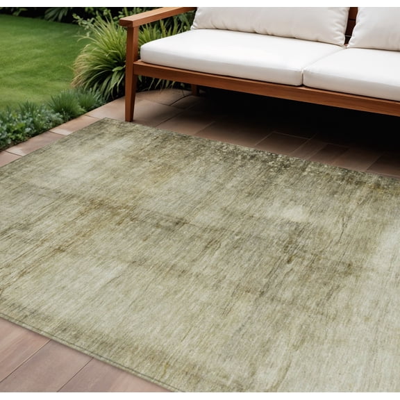 HomeRoots 578129 10 x 14 ft. Abstract Washable Indoor & Outdoor Rectangle Area Rug, Taupe, Beige & Chocolate