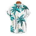 thumbnail image 5 of UVEASISHA Floral Button Down Shirts for Men Big and Tall Hawaiian Shirt Short Sleeve Regular Fit Beach Shirts Summer Casual Tropical Aloha Shirt Mint Green 3XL, 5 of 6
