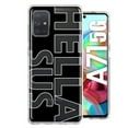 thumbnail image 1 of MUNDAZE Samsung Galaxy A71 4G Shockproof Clear Hybrid Protective Phone Case Black Clear Funny Text Quote Hella Sus Cover, 1 of 5