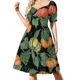 thumbnail image 2 of Vestido de manga corta con parche de calabaza, falda de verano, traje de verano para mujer, vestido largo, vestido de fiesta de lujo para mujer, 2 of 8