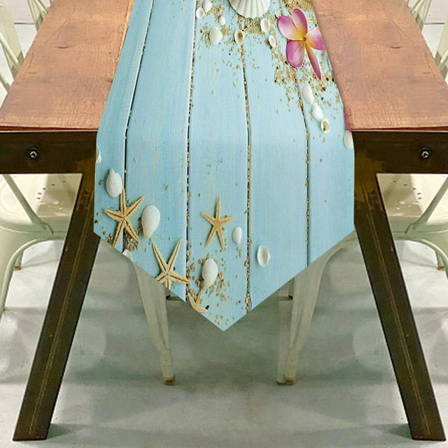 Summer Beach Style Printed Flax Table Flag Summer Atmosphere Home Home Furnishings Table Cloth Coffee Table Tissue