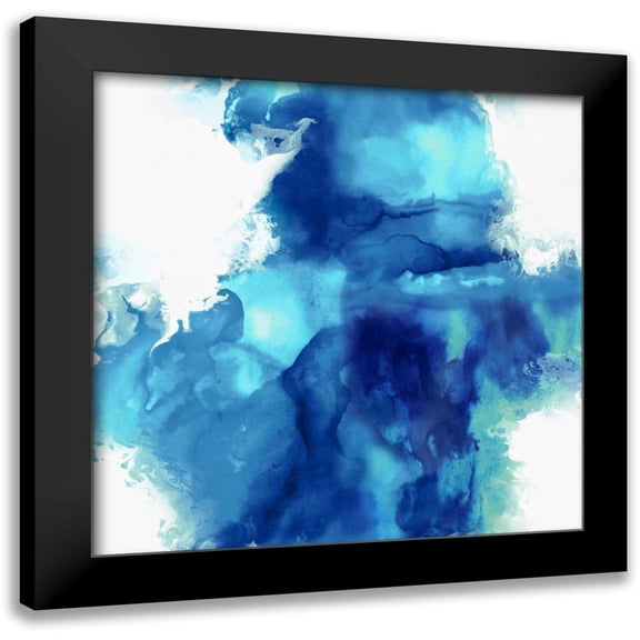 Hudson, Daniela 12x12 Black Modern Framed Museum Art Print Titled - Ascending in Blue I