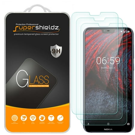 [3-Pack] Supershieldz for Nokia X6 (2018) Tempered Glass Screen Protector, Anti-Scratch, Anti-Fingerprint, Bubble Free