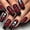 01#, variant on Square Press on Nails Halloween Gothic Press on Nails Medium Fake Nails Black and Red Goth Glue ons Skull Rose Valentine Gothic Supplies Art 24Pcs Punk Matte Full Cover Acrylic False Nails