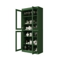 thumbnail image 3 of Palace Imports 100% Solid Wood Kitchen Pantry Storage Cabinet with Glass Doors and Adjustable Shelves, Green, 3 of 7