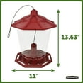 thumbnail image 3 of Pennington Earth Smart Red Recycled Resin Grand Ecozebo Wild Bird Feeder, Jumbo 10 lb. Capacity, 1 Pack, 3 of 12