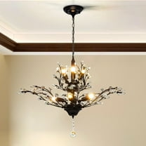 KPIBEST Crystal Chandeliers,Vintage 7 Lights Pendant Light,K9 Clear Crystal Chandelier Lighting Fixtures,Ceiling Light for Living Room Bedroom Restaurant Porch Hallway