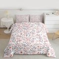 thumbnail image 2 of Homewish Chic Flowers Full Size Comforter Sets 3-Piece for Teens Boys Girls,Spring Garden Bedding Comforter Set,Red Floral Blossoms Lightweight Bedding Sets,Lightweight Room Decor,Reversible, 2 of 8