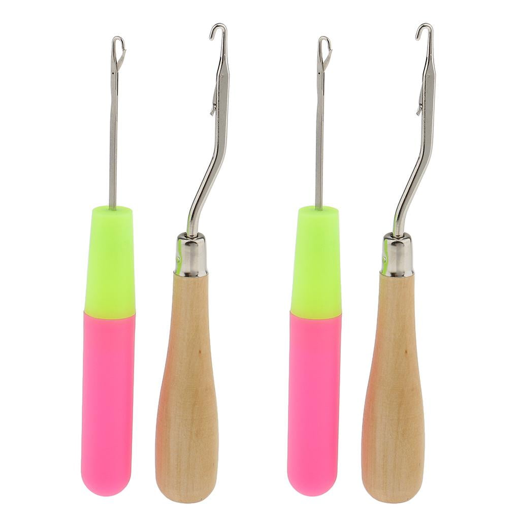 4Piece Crochet Hooks Knitting Needles Crochet Hook Knitting, Thickness Interlocking Lock Hair Micro Braid Craft
