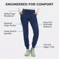 thumbnail image 2 of MediChic Jogger Scrub Pants for Women, Soft 4-Way Stretch Women's Medical Scrub Pants, 6-Pockets with Ribbed Waistband and Drawstring, For Nurses, Doctors, and Health Workers, 2 of 5