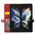 thumbnail image 5 of SaniMore for Samsung Galaxy Z Fold 3 PU Leather Case RFID Blocking, Magnetic Closure Flip Wallet Cover with Shoulder Strap Card Slot & Multi-Angle Kickstand All-Inclusive Protective Shell, Red, 5 of 8