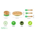 thumbnail image 2 of TATA AMG ® Baby Bamboo Plate and Bowl Set with Spoons and Fork, Silicone Suction Plate and Bowl Set for Toddlers - Baby Led Weaning Bamboo Feeding Set - BPA Free, 2 of 9
