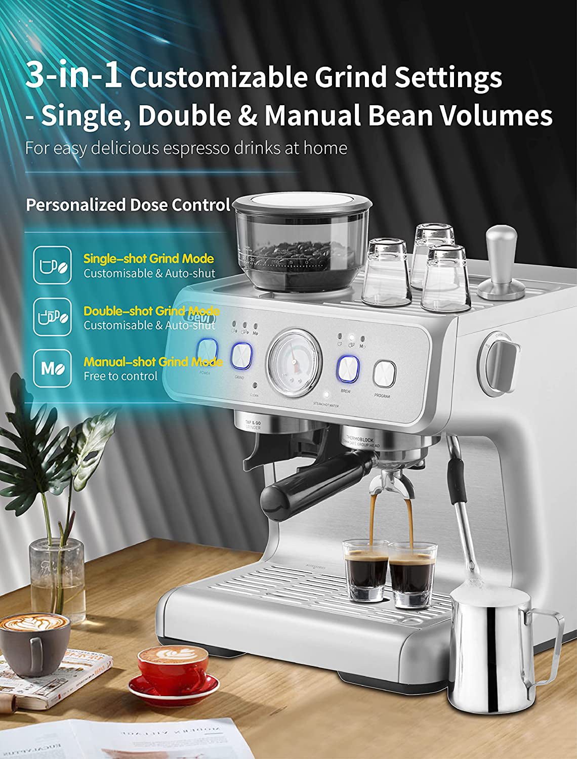 Gevi 2-in-1 Smart Espresso Coffee Machine GECME418E-U – GEVI