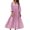 pink, variant on Qiopertar Linen Dress for Women Loose Casual V-Neck Three-Quarter Sleeve Solid Color Dress Spring Summer Beach Travel Boho Relaxed Gauze Maxi Dress, Black M