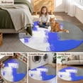 thumbnail image 5 of Round Rugs 8Ft, Blue Purple Gray Round Area Rug Washable Indoor Throw Carpet, Abstract Geometric Oil Painted Contemporary Large Non Slip Circle Rug for Kids Room RV Home Decor Aesthetic, 5 of 8