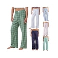 thumbnail image 3 of Caoirhny Women Summer Leisure Baggy Pants Elastic Waist Button Wide Leg Plaid/Striped Pants, 3 of 8