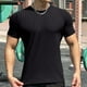 thumbnail image 1 of Playeras Elvqul para Hombre Gym Playa de Color Sólido Manga Corta Negro Cuello Redondo, 1 of 7