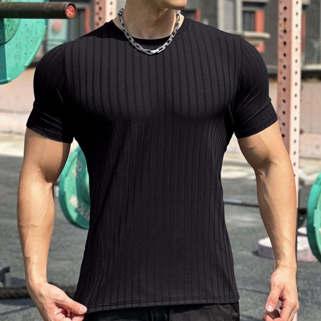 pstuiky camisetas para hombre, Blusas y camisas de cuello redondo de manga corta informales de color liso para hombre camisas casuales para hombre xxl