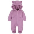 thumbnail image 2 of Gubotare Snow Suit Toddler Baby Newborn Baby Snowsuit Romper Winter Thick Fleece Jumpsuit Infant Coat for Girls Boys 3 6 Months (Purple,3-6 Months), 2 of 2