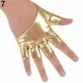 thumbnail image 2 of SPRING PARK 1 Pair Women Lady Fashion Faux Leather Half Finger Gloves Driving Pole Dancing Show Gloves, 2 of 2