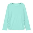 thumbnail image 4 of ABPWLY Clearance Girls Tops Shirts for Kids Casual Crewneck Soft Breathable Sports Tunic Tops Fashion Solid Long Sleeve Tops Girls Tops(Size:9 Years), 4 of 7