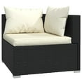 thumbnail image 3 of vidaXL 4 Piece Garden Lounge Set with Cushions Black Poly Rattan, 3 of 5