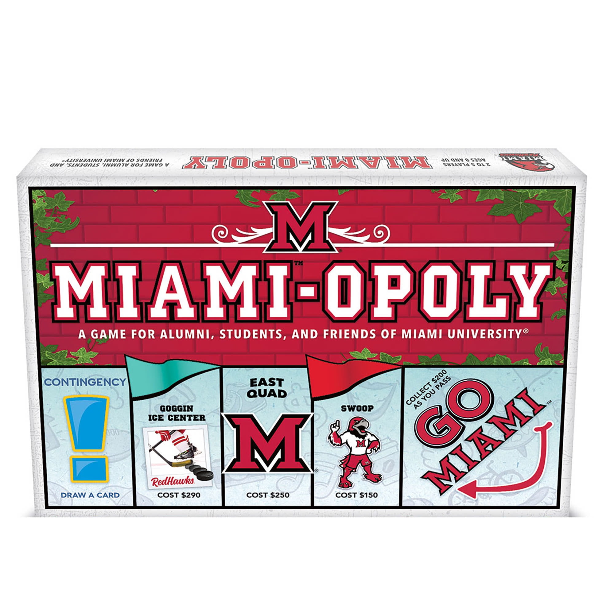 Late for the Sky Ages 8+ Miami-Opoly Board Game, University Themed, 10.5 inch