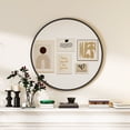 thumbnail image 2 of HOMCOM 30 Inch Round Wall Mirror with Metal Frame for Bathroom Black, 2 of 10