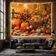 thumbnail image 6 of Harvest Basket With Pumpkins and Apples, Cozy Rustic Style for Farmhouse Decor Lovers, Wall Decor, Thanksgiving Gift, Tapestry Wall Hanging for Dining Room and Living Room, 6 of 7