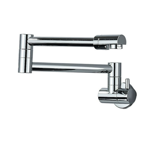 Kitchen Faucet Pot Filler Double Joint Spout Folding Stretchable Swing Arm, Wall Brass Single Hole Two Handle Kitchen Sink Tap ,Versatile Features