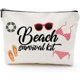 thumbnail image 1 of Beach Survival Kit Cosmetic Bag for Women,Adorable Roomy Makeup Bags Travel Waterproof Toiletry Bag Accessories Organizer Gifts, 1 of 4