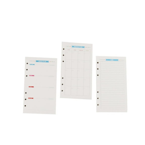 Toyandona 3Sets Loose Leaf Paper for Notebook Multicolor 6 Hole Writing Paper