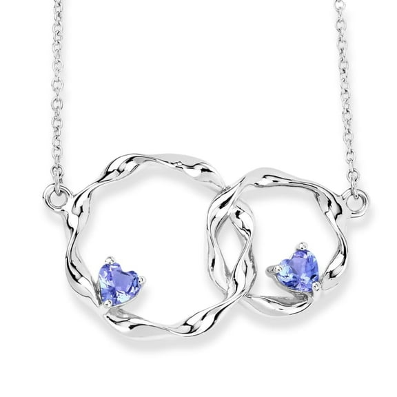Tanzanite Pendant Necklace Heart Infinity 925 Sterling Silver December Birthstone Gift for Women