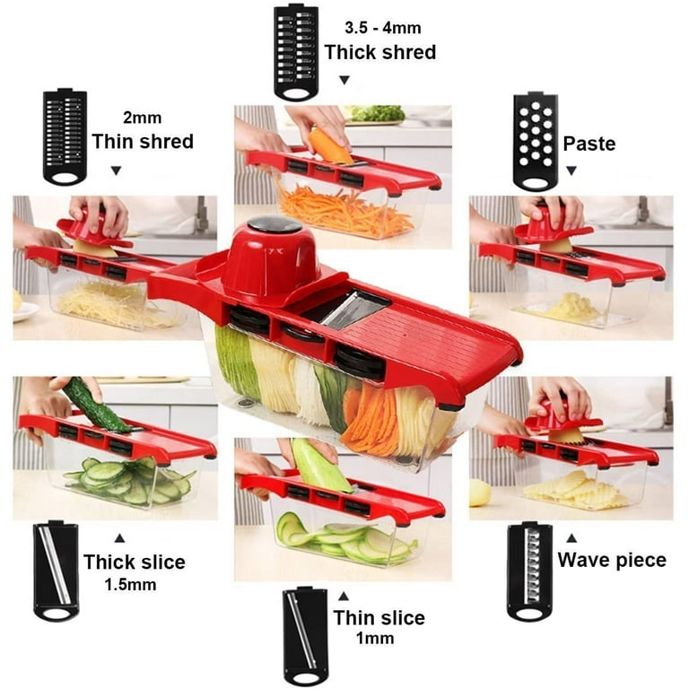 MuellerLiving Mandoline Slicer for Kitchen, Stainless Steel, Slice or Julienne, Vegetable Chopper, Fruits