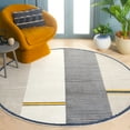 thumbnail image 2 of SAFAVIEH Pyramid Joanna Geometric Area Rug, Grey/Ivory Navy, 6'7" x 6'7" Round, 2 of 7