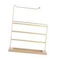 thumbnail image 1 of KLKCMS Desktop Earring Holder Multipurpose Wood Base Iron Frame Hanging Home Vanity Gold, 1 of 9
