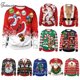thumbnail image 2 of Sudadera con estampado de Navidad para hombre, chándal de dos piezas, ropa de calle falsa para pareja, otoño, 2 of 4