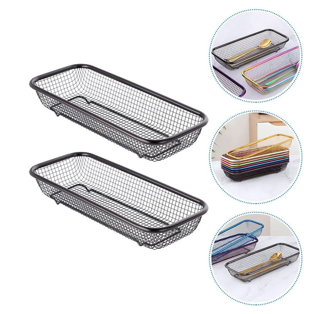 Greenadscape 2Ud Organizador De Cubiertos De Acero Inoxidable Negro Para Cocina Con Antideslizante