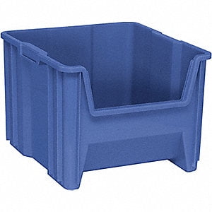 Quantum Giant Stack Multi-purpose Open Hopper Containers in Blue 17-1/2" x 16-1/2" x 12-1/2" Sold 2 per Zack pack carton