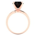 thumbnail image 4 of 3.0ct round cut black natural onyx 18k rose gold Bridal Wedding Engagement Promise Anniversary Ring for Women size 7.5, 4 of 7