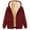 Wine, variant on Womens Fashion Fleece Sherpa Lined Hooded Coat Winter Thicken Warm Jacket