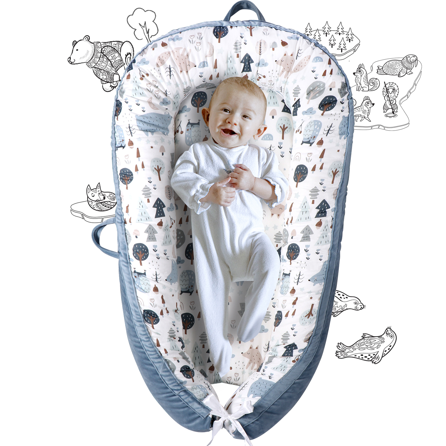 Yoocaa Baby Lounger, Baby Nest for Cosleeping Portable Breathable
