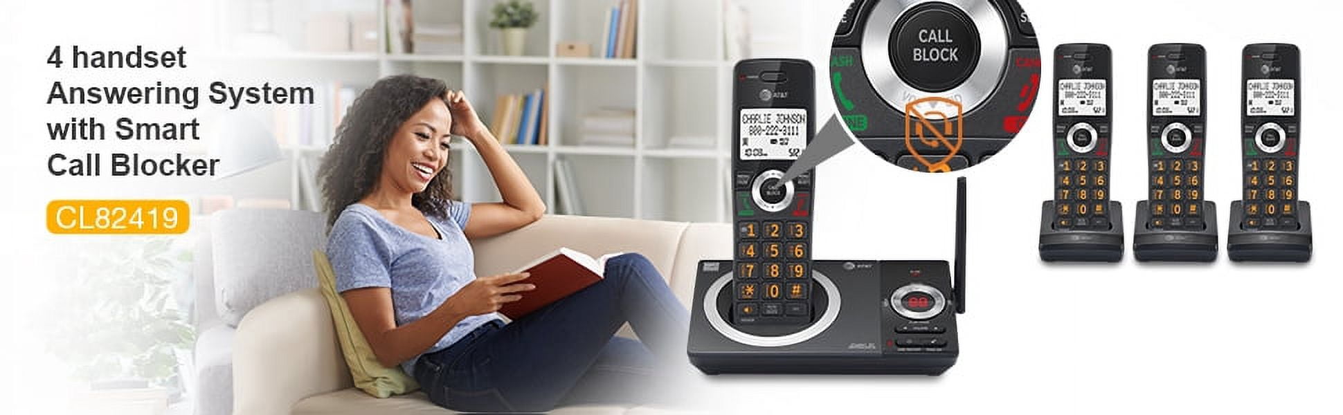 AT&T BL102-4 DECT 6.0 Phone System AT&T BL102-4 DECT 6.0 Cordless Phone - 4 Handsets With Answering Machine & Call Blocker Cordless Phone System - Foto 10