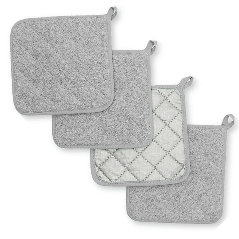 Pot Holders 7 Square Solid Color (Pack of 4) - Gray - Pot Holders