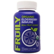 Fruily - Organic Elderberry with Zinc Vitamin C & D3 Real Fruit Gummy - 50 Gummies