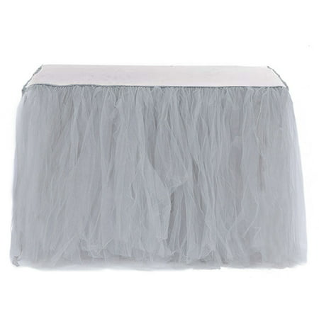 

2 Pack Halloween Tulle Table Skirt With Sticker Fluffy Tutu Table Skirts Nylon Mesh Yarn Table Skirt For Birthday Wedding Christmas Party Decorations-A4-100*80cm