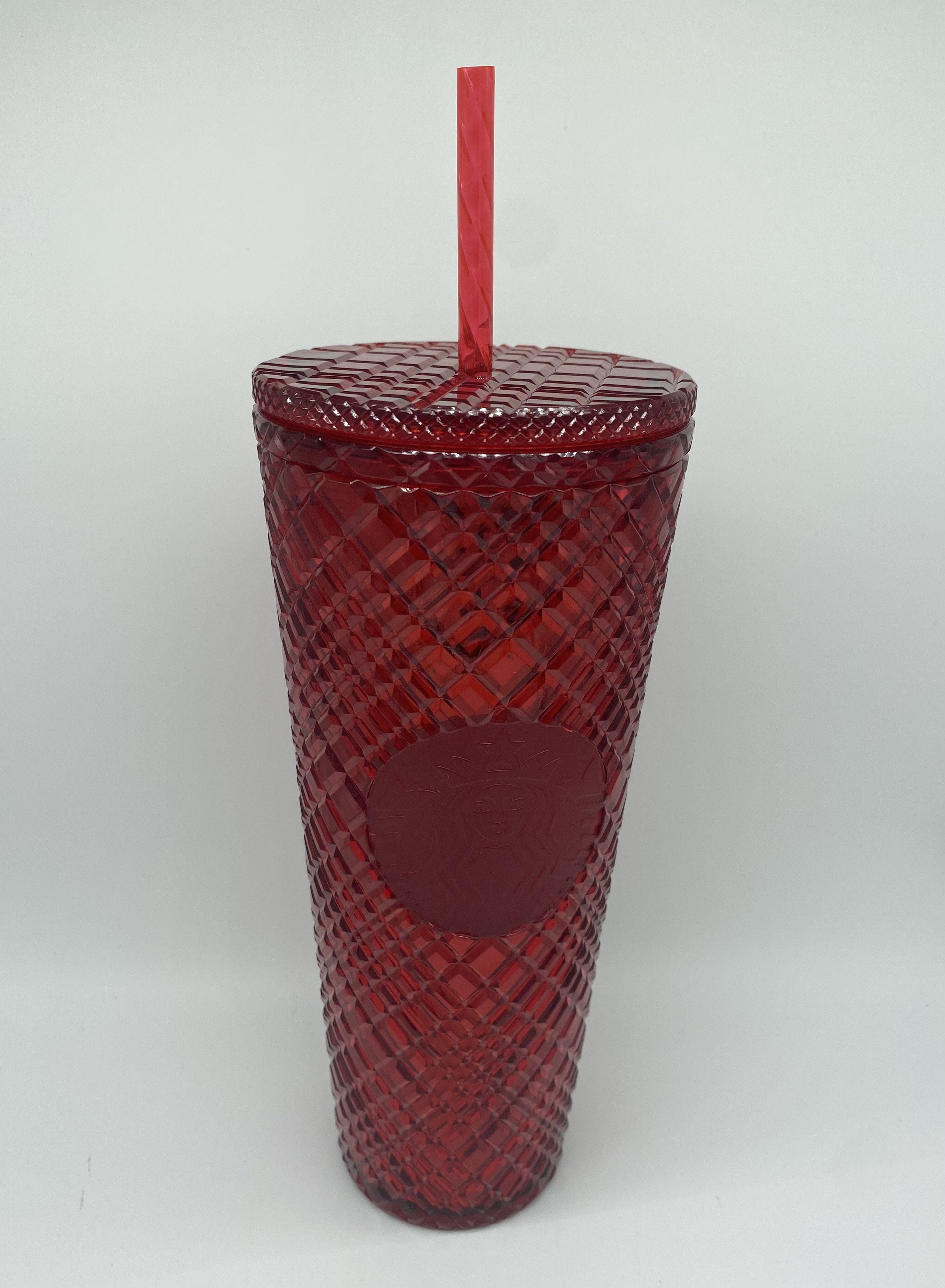 Skinny Pink Crystal Cup Handmade Rhinestones Gift for her Pink with straw Double Wall Bedazzled Cup Valenties Gift 16oz